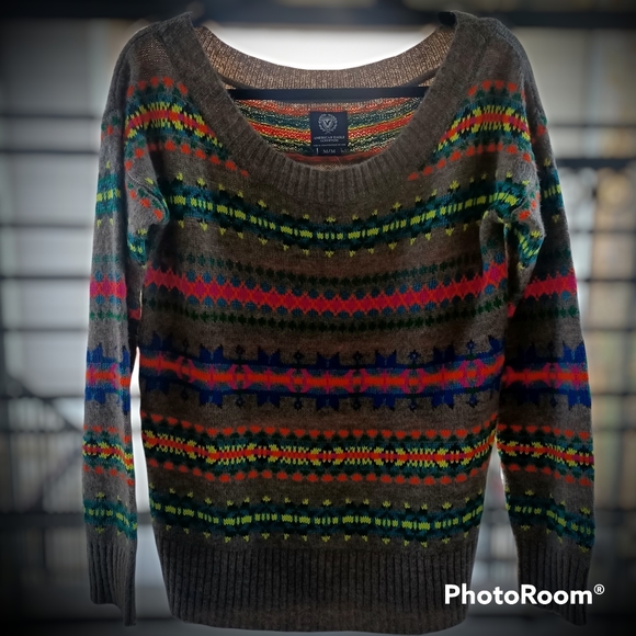 NWT American Eagle Fair Isle Wool Blend Sweater - Picture 2 of 9